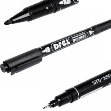 MARKER PISAK MAZAK CIENKOPIS DWUSTRONNY PERMANENTNY CZARNY 0,5-1.0 MM DREL