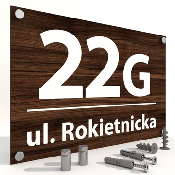 Tabliczka tablica ADRESOWA numer domu na dom ALUMINIOWA 30x20 cm + DYSTANSE