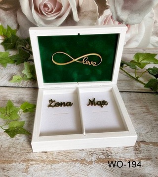 Коробка для конвертов, больших обручальных колец, гостевой книги, сердечек.