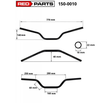 руль 22мм Fazer Hornet Bandit Kawasaki ER5 ER6 GSR Z750 Z1000 CB FZR
