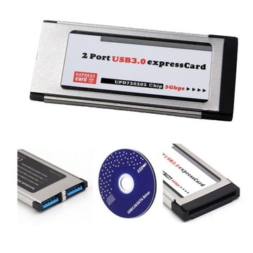 Express Card Adapter USB 3.0 HUB PC ExpressCard 2