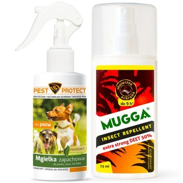 Spray MUGGA na KLESZCZE 50% DEET + dla PSÓW PSA