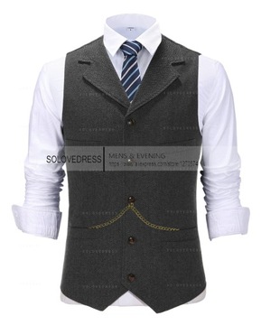 Men's Suit Vest Boutique Wool Tweed Slim Fit herri