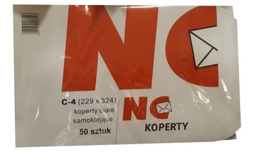 Koperty C4 SK format A4 białe koperta C-4 50 sztuk