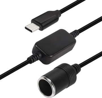 USB C męski 5V 3A do 12V adapter do gniazda zapalniczki konwerter kabla