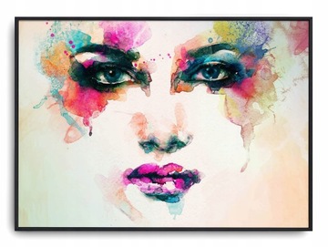 Plakat r B1 100x70 cm Kobieta Twarz Grafika Rysune