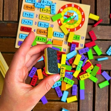 ZABAWKA MATEMATYCZNA TABLICA DO NAUKI MATEMATYKI GRA PLANSZOWA