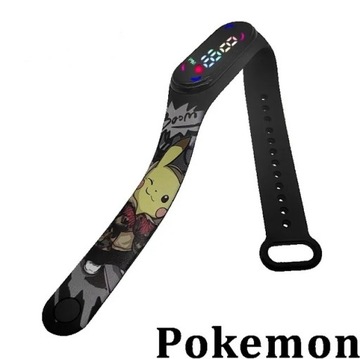 ZEGAREK cyfrowy kolor LED PIKACHU POKEMON watch band dla dzieci prezent