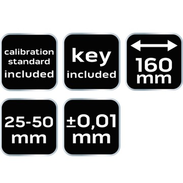 Микрометр нониусный аналоговый микрометр внешний 25-50 мм, НЕО 75-021
