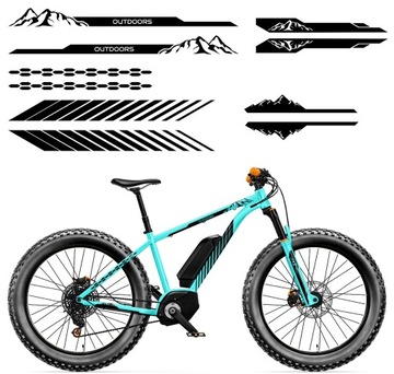 ZESTAW NAKLEJEK uniwersalnych na rower GÓRY HEX