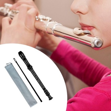 Flet prosty sopranowy Wygodny, świetny dźwięk, łatwy instrument, 8-otworowy flet czarny