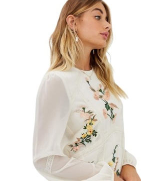 Hope & Ivy kremowa sukienka midi 38