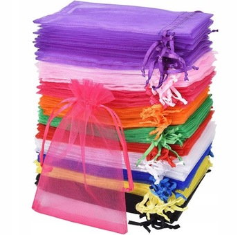 WORECZKI Z ORGANZY BIŻUTERIA CUKIERKI 15*10CM 120X