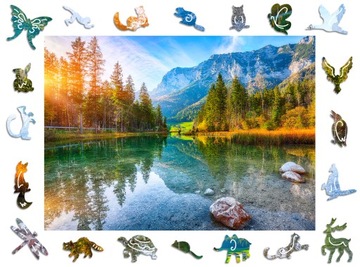 Puzzle Drewniane Premium 3D dla dorosłych Jezioro Krajobraz Duże Prezent