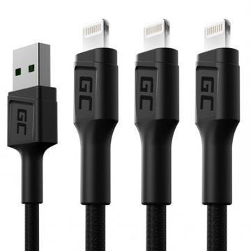Zestaw Green Cell 3x GC Ray USB - Lightning 120 cm