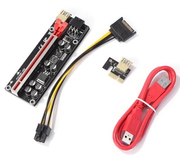 Райзер USB3.0 PCI-E 6PIN 009S + плюс 8 конденсаторов