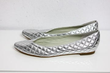 Skórzane baletki Steve Madden 39 silver