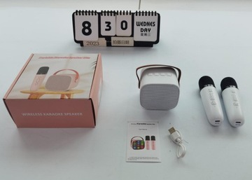 МИНИ-КОНИТОР BLUETOOTH ДЛЯ КАРАОКЕ + 2 БЕСПРОВОДНЫХ МИКРОФОНА ДЛЯ ДОМАШНЕЙ ВЕЧЕРИНКИ