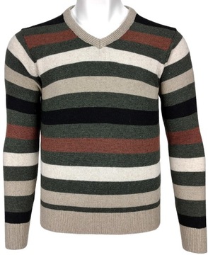 Sweter męski wełniany w serek W237 ciepły r. XXL