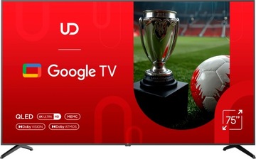TELEWIZOR UD 75 CALI QLED UHD 4K GOOGLE SMART TV DOLBY ATMOS HDR10 MEMC