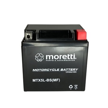 Akumulator motocyklowy 12V 5Ah MTX5L-BS GEL MORETI