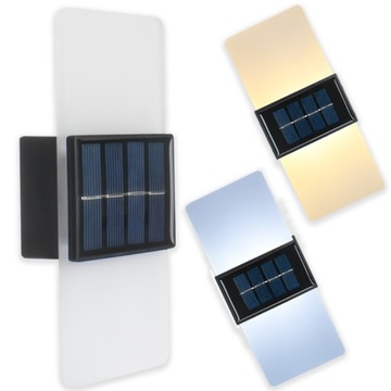 Kinkiet Lampka Solarna Ogrodowa Tarasowa AKRYL LED 1W IP65 Góra Dół Czujnik