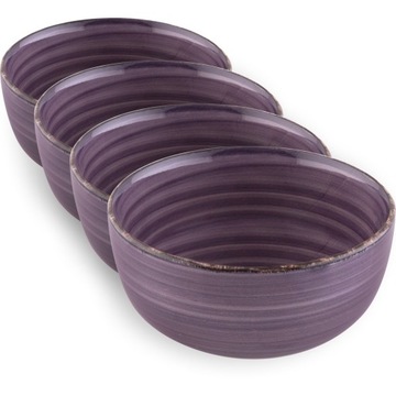 Zestaw 4x Miseczek Ceramicznych 330ml Fioletowe