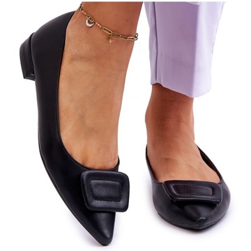 Czarne Skóra ekologiczna Buty Baleriny WS1 r.38