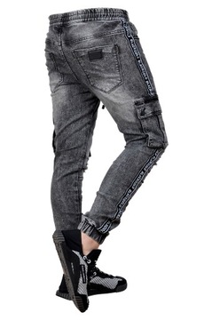 MP0139 r. XL Jeansy ze Ściągaczami JOGGERY MĘSKIE MODNE PREMIUM