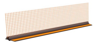 Listwa przyokienna z siatką CIEMNY ORZECH PCV APU dylatacyjna 3mm 2,5m