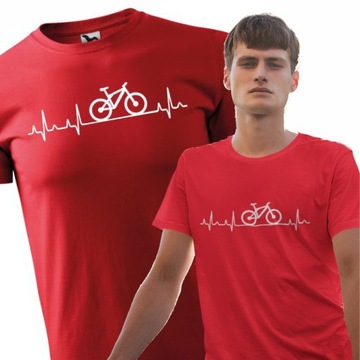 Koszulka Rowerzysta Rower EKG Linia Życia Prezent XXL