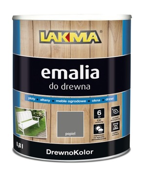 LAKMA Emalia do Drewna Płotów Altan Odporność UV Wydajna Popiel Połysk 0,8L