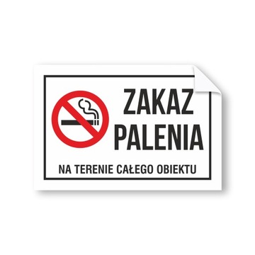Naklejka Zakaz Palenia Na Terenie Obiektu 30x20cm