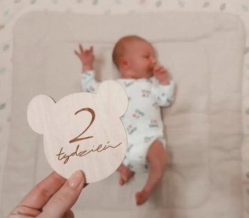 Tabliczki do zdjęć Misie PIERWSZY ROK ŻYCIA 16 SZT