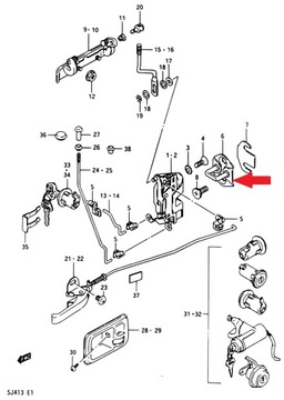 ÚCHYT ZÁMKU DVEŘE PŘEDNÍ SUZUKI SAMURAI 82610-8500