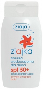 ZIAJA ZIAJKA EMULSJA DO OPALANIA WODOODPORNA DLA DZIECI SPF50+ 125ml