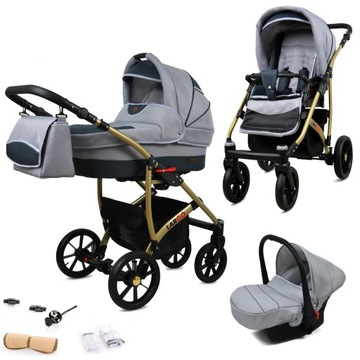 Wózek 3w1 dziecięcy spacerówka BabyLux Largo ALU