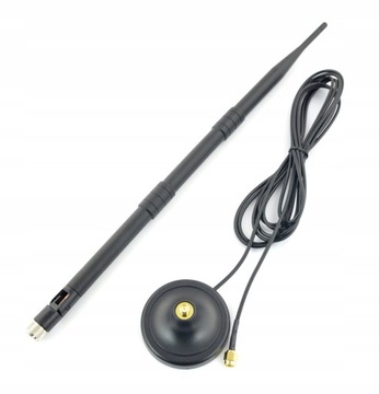 Antena Wifi 10dBi SMA Patykowa z Magnesem Kamery IP Falownika Routera Kabel