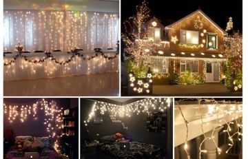 ШТОРА 300 СВЕТОДИОДНЫХ ИСИЛ БЕЛАЯ ТЕПЛАЯ НАРУЖНЫЕ ЛАМПЫ +ВСПЫШЕЧНОЕ ОСВЕЩЕНИЕ 12М