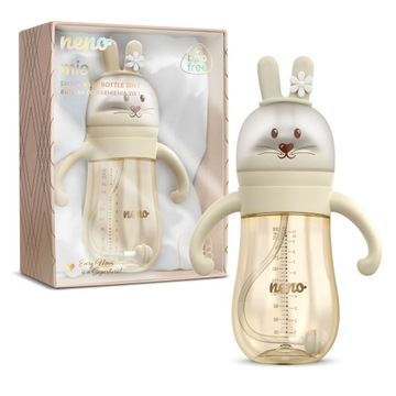 NENO MIO CREAM INNOWACYJNY KUBEK BIDON BUTELKA Z OBCIĄŻONĄ SŁOMKĄ 300ml