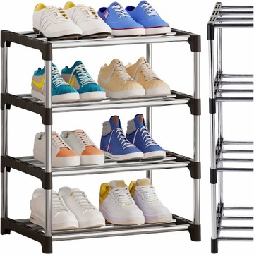 ПОЛКА ДЛЯ ОБУВИ КНИЖНЫЙ ШКАФ МЕТАЛЛИЧЕСКИЙ ШКАФ-СТОЙКА 4 ПОЛКИ