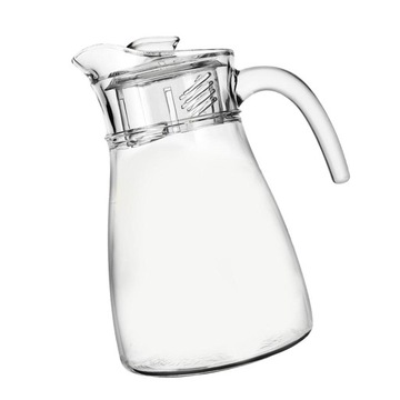 Стеклянный кувшин на унцию с крышкой и ручкой, ручная работа.