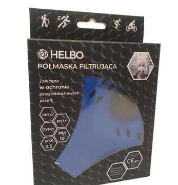 Maska antysmogowa HELBO r. kolor niebieski, rozmiar M