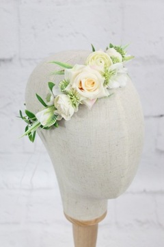 Цветочный венок для причастия КРЕМОВЫЙ ободок для волос