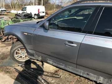 BMW X3 E83 DRZWI LEWE PRZÓD SILBERGRAU METALIC