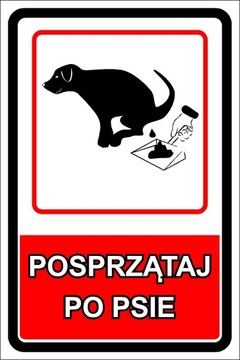 Tabliczka Posprzątaj po Swoim Psie Dibond