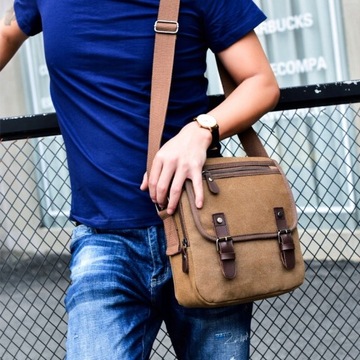 МУЖСКАЯ СУМКА С КЛАПАНОМ И ПРЯЖКОЙ КОРИЧНЕВАЯ ЧЕРНАЯ ВИНТАЖНАЯ СТИЛЬНАЯ СУМКА НА ПЛЕЧО