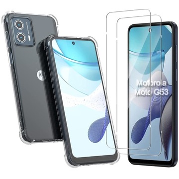 Etui A-SHOCK Case + 2x SZKŁO do Motorola Moto G53