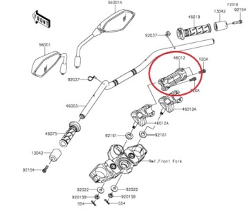 KAWASAKI VERSYS 650 15-24 КРЕПЛЕНИЕ НА РУЛЬ