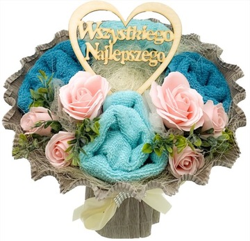 Piękny bukiet ręczników Prezent na Rocznicę ślubu